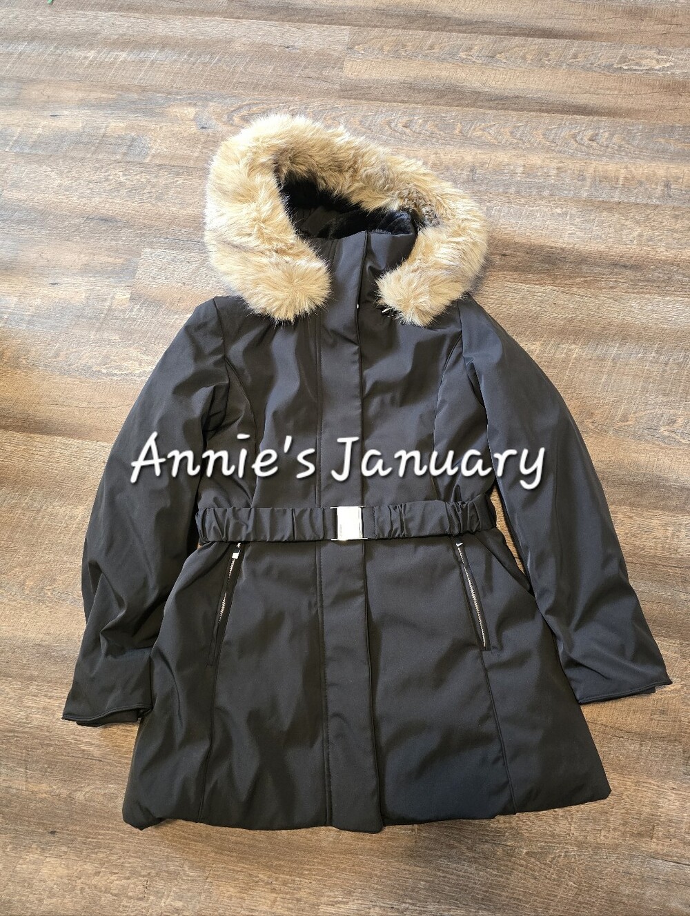 ZARA Women’s Water and Wind Protection Fur-effect Puffer Anorak(Black,US/EUR L) - Picture 13 of 16